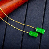 14k Yellow Green Jade Lever back Dangle Earrings Women Lucky Jewelry