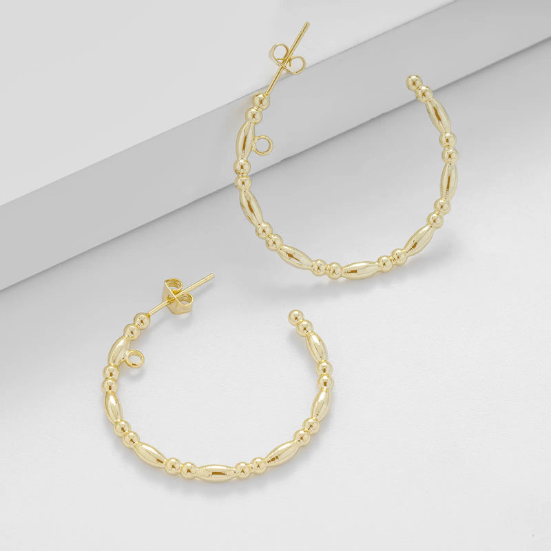 14k Yellow Twisted Small Hoop Earrings for Girls Women
