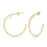 14k Yellow Twisted Small Hoop Earrings for Girls Women