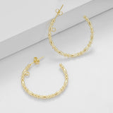 14k Yellow Twisted Small Hoop Earrings for Girls Women