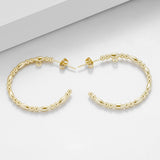 14k Yellow Twisted Small Hoop Earrings for Girls Women
