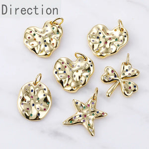 14k Baroque Peach Heart Pendant DIY Necklace Bracelet Material