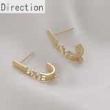 14k Color-Preserving Hollow LOVE U-Shaped Earrings DIY Jewelry Accessories