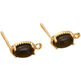 Small Oval Zircon Earrings Silver Needles DIY Jewelry Materials