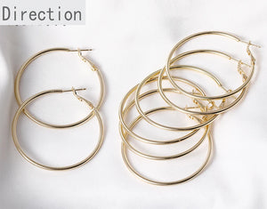 14k Gold-Clad Circle Earrings DIY Accessory 1pair