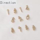 14k Gold-Clad Numbers 0-9 & Copper Zircon Pendant DIY Accessory