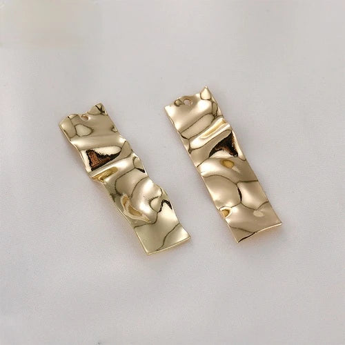 14k Gold-Clad Texture Concave-Convex Pendant DIY Accessories