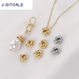 14k Gold-Coated Twisted Copper Ring Gasket Triple Flower Beads