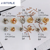 14k Gold-Coated Twisted Copper Ring Gasket Triple Flower Beads