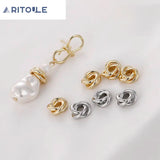 14k Gold-Coated Twisted Copper Ring Gasket Triple Flower Beads