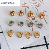 14k Gold-Coated Twisted Copper Ring Gasket Triple Flower Beads