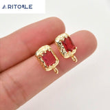 14k Zircon Square Silver Pendant Earrings DIY Hand Accessories