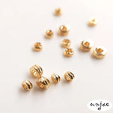 14k Cross-Cut Flower Beads DIY Bracelet Jewelry Spacer Wheel Loose Beads