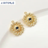 14k Devil's Eye Zircon Pendant DIY Jewelry Set
