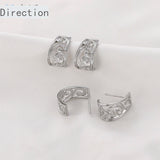 14k Hollow Retro C-Shaped Earrings DIY Jewelry Accessories 2PCS
