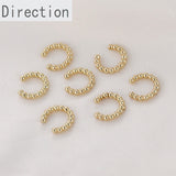 14k Retro Mini Peas Bead Ear Clip, No Piercing Needed