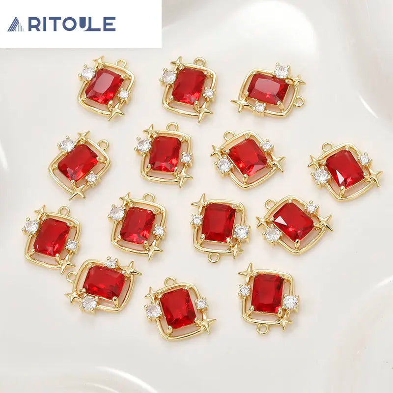 14k Star Shaped Zircon Pendant DIY Jewelry Materials