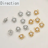 14k Hollow Zirconium Heart Pendant for DIY Jewelry