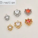 14k Hollow Zirconium Heart Pendant for DIY Jewelry