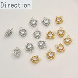 14k Hollow Zirconium Heart Pendant for DIY Jewelry