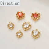 14k Hollow Zirconium Heart Pendant for DIY Jewelry