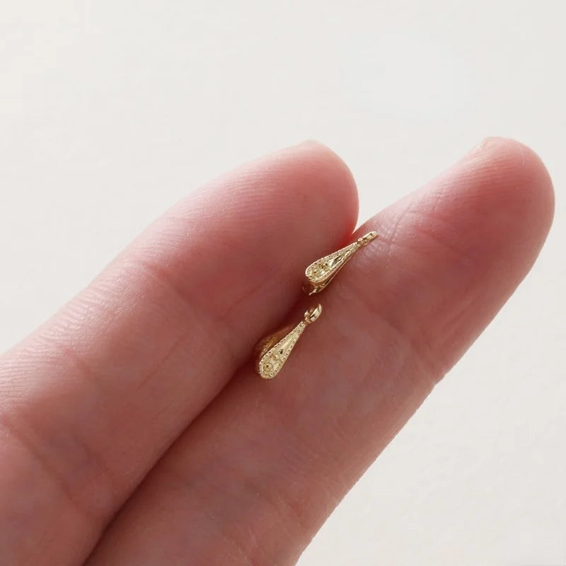 14k Leaf Retro Clip Bead Pendant DIY Earrings Necklace Pendant