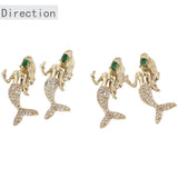 14k Mermaid Tail Zircon Pendant for DIY Bracelet Necklace Earring