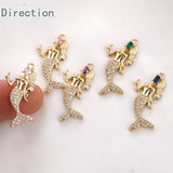 14k Mermaid Tail Zircon Pendant for DIY Bracelet Necklace Earring