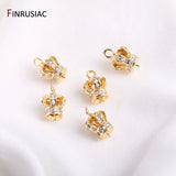 14k Plated Brass Pearl Pendant Mounting with Zircon Crown for Jewelry Making