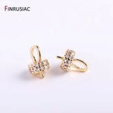 14k Plated Brass Pearl Pendant Mounting with Zircon Crown for Jewelry Making