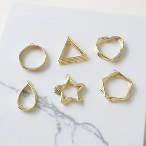 14k Gold-Plated Geometric Multi-Layer DIY Earrings Necklace Material