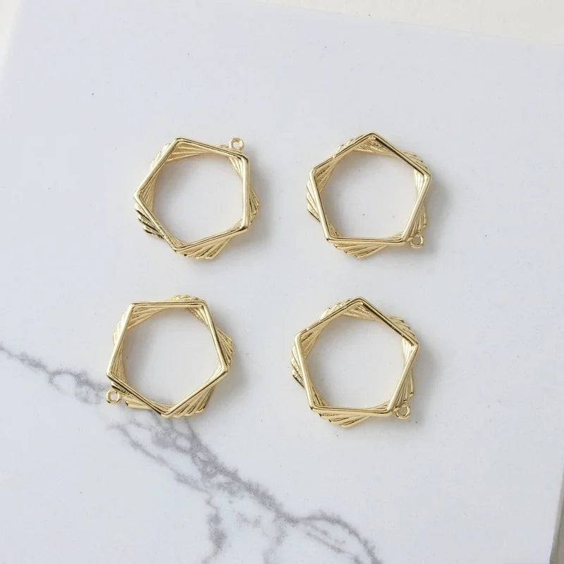 14k Gold-Plated Geometric Multi-Layer DIY Earrings Necklace Material
