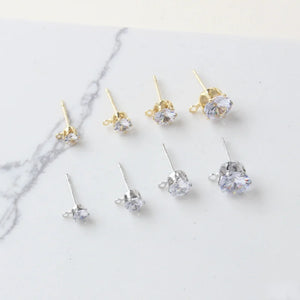 14k Gold-Plated Zircon Earrings DIY Accessory