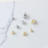 14k Gold-Plated Zircon Earrings DIY Accessory