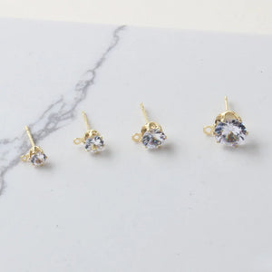 14k Gold-Plated Zircon Earrings DIY Accessory