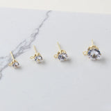 14k Gold-Plated Zircon Earrings DIY Accessory