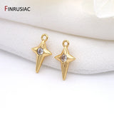 14k Plated Mini Key Heart Hamsa Star Moon Pendants for DIY Jewelry