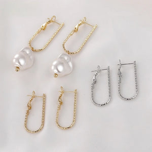 14k Split Flower Bamboo Silver Needle Earrings DIY Accessories