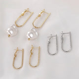 14k Split Flower Bamboo Silver Needle Earrings DIY Accessories