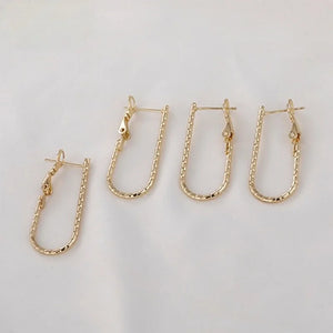 14k Split Flower Bamboo Silver Needle Earrings DIY Accessories