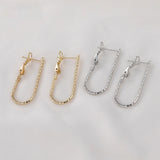 14k Split Flower Bamboo Silver Needle Earrings DIY Accessories