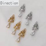 14k Hollow Retro Pattern Zircon Pendant for DIY Jewelry