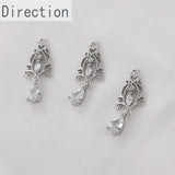 14k Hollow Retro Pattern Zircon Pendant for DIY Jewelry