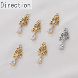 14k Hollow Retro Pattern Zircon Pendant for DIY Jewelry