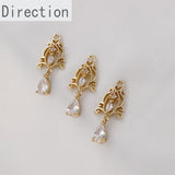 14k Hollow Retro Pattern Zircon Pendant for DIY Jewelry