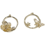 14k Small Bee Flower Pendant for DIY Bracelet Necklace