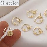 14k Small Bee Flower Pendant for DIY Bracelet Necklace