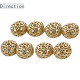 14k Retro Hollow Pattern Beads Flat Beaded Loose Beads DIY Bracelet