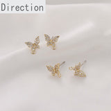 14k Ribbon Diamond Butterfly Ear Acupuncture Earrings Materials
