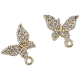 14k Ribbon Diamond Butterfly Ear Acupuncture Earrings Materials